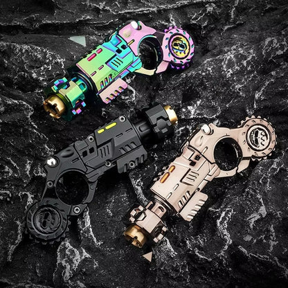 Shell-Ejecting Alloy Toy Pistol Set Stress Relief Fidget Sensory Toy Mini Finger Spinning Top EDC Desk Gadget Gift for Teen Boys